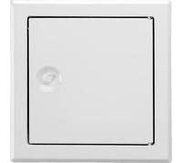 Upmann Grille Revi Porte Softline SV 350 x 350 mm, RAL9016 carré Fermeture, 1 pièce, 20538
