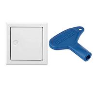 Upmann Grille Revi Porte Softline SV 400 x 600 RAL9016 carré Fermeture, 1 pièce, 20529 & 20150 Clé pour carré en plastique Bleu