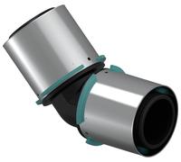 UPONOR S-Press composite, angle 45°, PPSU, 63-63, 1 pièce.