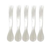 Uposao Mother of Pearl Lot De 5 Cuillères à Caviar avec Poignée Ronde en Nacre pour Caviar, Oeufs, Crème Glacée, Café, 12cm