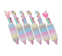 UPOUART 6 Pièces Stylos Multicolores Peluche Stylo Mignon à Dessin | Plastique et Peluche, Écriture, Marquage et Dessin, pour Cartes de Vœux, Garçon et Filles et Étudiants