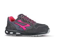 Upower - Baskets de sécurité Basses pour Femmes légères et Confortables VEROK - Environnements secs - S1P SRC 40 Gris/Rose