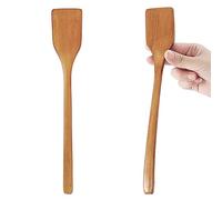 UPTALY Lot de 2 spatules à bois fines pour omelette (27 cm x 4,5 cm), spatule en bois biseautée à 15 degrés, pour petite poêle et mini poêle antiadhésive, spatule de cuisine pour œufs au plat