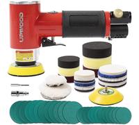 UPWOOD Mini Ponceuse Pneumatique 2 Pouces 3 Pouces, Polisseuse Pneumatique pour Carrosserie, Polissage de Phares, Nettoyage de Peinture avec 24 Papiers de Ponçage, 16 Roues de Ponçage