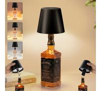 UPXNBOR Lampe Bouteille LED Rechargeable USB, Lampe de Table Sans Fil pour Intérieur et Extérieur, 3 Couleurs de Lumière, Variation Tactile Continue, IP54, Corps Entièrement en Métal