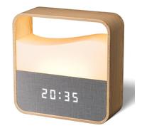 UPXNBOR Réveil numérique de chevet avec veilleuse à intensité variable, horloge de bureau silencieuse avec écran LED, rechargeable USB-C, double alarme, répétition, 3 volumes, pour les dormeurs lourds