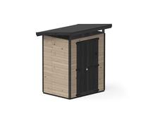 Upyard Abri de Jardin Strongbox M - Robuste Cabane à Outils en Bois avec Fondations Imprégnées et Toit en Plastique Extra-Résistant, 163x127 cm, Marron