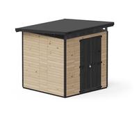 Upyard Abri de Jardin Strongbox XL - Robuste Cabane à Outils en Bois avec Fondations Imprégnées et Toit en Plastique Extra-Résistant, 203x203 cm, Marron