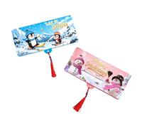 Uqezagpa Porte-monnaie pliable à 10 emplacements pour cartes de Noël pour espèces, cadeaux, plusieurs poches, emballage cadeau, fournitures sur le thème du Père Noël