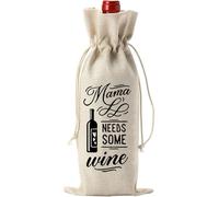 Uqezagpa Sac à vin réutilisable en lin pour fête de Noël Sac à vin réutilisable Convient pour les cadeaux d'adieu et les fêtes de départ à la retraite, I, Beauté de masse