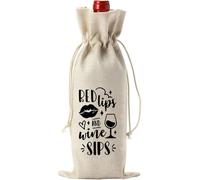 Uqezagpa Sac à vin réutilisable en lin pour fête de Noël Sac à vin réutilisable Convient pour les cadeaux d'adieu et les fêtes de départ à la retraite, a, Beauté de masse