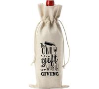Uqezagpa Sac à vin réutilisable en lin pour fête de Noël Sac à vin réutilisable Convient pour les cadeaux d'adieu et les fêtes de départ à la retraite, J, Beauté de masse