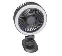 Uqezagpa Ventilateur de camping à clipser avec lumière LED 2000 mAh batterie rechargeable USB ventilateur portable pour extérieur USB avec trépied