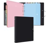 Uquelic Classeur avec Pochettes Perforées pour Documents Format A4 - Pochette Plastique, Trieur Document Pochette Plastique A4 avec Rabat - Maison/Bureau (Macaron)
