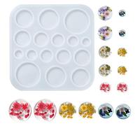 UR URLIFEHALL - 1 moule plat rond en silicone pour cabochons, moules en résine pour bijoux, moules en résine pour la fabrication de clés, colliers, boucles d'oreilles