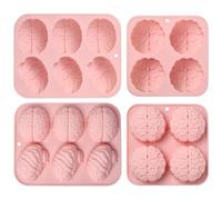 Ur Urlifehall - Lot de 2 moules en silicone en forme de cerveau - Moules en forme d'organes humains pour chocolat, pain, gâteau, bonbons, pudding, beurre, biscuits