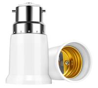 URAQT 2 Pièces Adaptateur B22 e E27, Convertisseur de Douille | 220V Adaptateur Ampoule Baillonette vers Vis, Adaptateurs de lampe pour Lampes à Incandescence, Halogènes, CFL et LED, Blanc