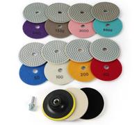 URAQT Disque de Polissage Diamant, 11pcs Disque de Tampons de Polissage Humides et Secs Diamant, 4 pouces 50 à 6000# kit de Polissage Humide du Marbre, Kit Polissage Granite Marbre Pierre Naturelle