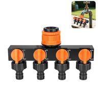 URAQT Distributeur Arrosage, Raccord De Tuyau à 4 Voies Selecteur Arrosage Robinet Sortie Répartiteur Répartiteur De Tuyau à 4 Voies Déviateur De Robinet Jardin Débit d'eau Réglable Et Verrouillable
