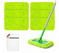 URAQT Lingettes Reutilisable Pour Swiffer Sweeper, 6PCS Housse Pour Balai Chenille Serpillière Humide Et Sèche En Microfibre Tampon Balai Serpillère, Chiffon Lavable Recharge Mop Pads Avec Sac à Linge