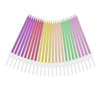 URAQT Métallique Bougie, 24PCS Longue Bougie anniversaire, Multicolore | Bougies d'anniversaire avec Support, Bougies de Gâteau pour la décoration de fête de Gâteau de Mariage d'anniversaire