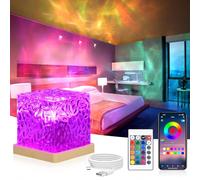 URAQT Projecteur Ciel Etoile & Aurore Boréale, Lampe à Vagues 3D USB, Télécommande, APP Contrôle, Minuterie, 16 Couleurs & 30 Modes Éclairage, Décoration Chambre Enfant
