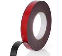 URAQT Scotch Double Face Extra Fort, 1 Rouleau (20MM*10M) Noir Mousse PE Film Rouge Imperméable et ultra Résistant aux Hautes Températures Ruban de montage pour Voiture Fixation Maison et Bureau
