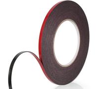 URAQT Scotch Double Face Extra Fort, 1 Rouleau (5MM*10M) Noir Mousse PE Film Rouge Imperméable et ultra Résistant aux Hautes Températures Ruban de montage pour Voiture Fixation Maison et Bureau