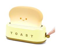 URAQT Veilleuse Toast LED, Veilleuse Rechargeable Enfant, Lampe de Chevet Luminosité Réglable avec Minuterie, Idéale pour Bébé, Enfants, Adolescent Décoration Chevet/Cadeau Anniversaire (Jaune)