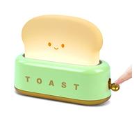 URAQT Veilleuse Toast LED, Veilleuse Rechargeable Enfant, Lampe de Chevet Luminosité Réglable avec Minuterie, Idéale pour Bébé, Enfants, Adolescent Décoration Chevet/Cadeau Anniversaire(Vert)