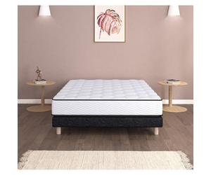 URBAN Collections PARIS Ensemble sommier et matelas 140 x 190cm - 798 Ressorts ensachés et mémoire de forme - 24 cm - Ferme