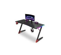 Urban Factory, Bureau gaming, Ergo LED WED75UF, 120x60cm, RGB, porte-gobelet & support casque, Noir