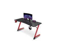 Bureau ergonomique gamer avec porte gobelet et support casque Urban Factory Ergo Noir et Rouge