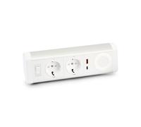 Urban Factory PPS03UF-WH, 1,35 m, Intérieure, Type F, Aluminium, Plastique, Acier, Argent, Blanc, Chine