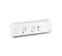 Urban Factory PPS03UF-WH multiprise 1,35 m 2 sortie(s) CA Intérieure Argent, Blanc