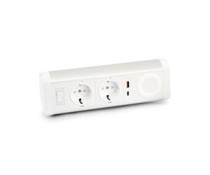 Urban Factory PPS03UF-WH multiprise 1,35 m 2 sortie(s) CA Intérieure Argent, Blanc