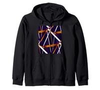 Urban Geometry Bleu Blanc Sienne Marron Sweat à Capuche