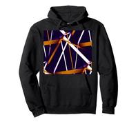 Urban Geometry Bleu Blanc Sienne Marron Sweat à Capuche