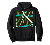 Urban Geometry Noir Blanc Bleu Sarcelle Sweat à Capuche