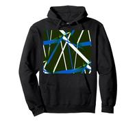 Urban Geometry Noir Blanc Mi-Bleu Sweat à Capuche