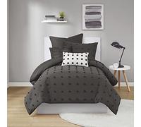 URBAN HABITAT Parure de lit 5 pièces 100% Jacquard de Coton, Housse de Couette Style Shabby Chic Toutes Saisons pour Couette, taies d'oreiller Assorties, oreillers décoratifs, lit Simple/Double XL