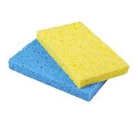 Urban Living - 2 Eponges nettoyantes - 15 x 10 cm - Jaune et bleu Jaune G