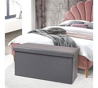 Urban living Banc Pliable Kube PVC Gris foncé 76 x 37,5 x H 37,5 cm