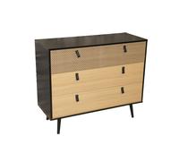 Urban Living - Commode contemporaine effet bois Chelsea - L. 98 x H. 82 cm - Noir