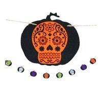 Urban Living - Décoration d'Halloween - Guirlande en feutrine - L. 200 cm Noir G