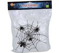 Urban Living - Décoration d'Halloween - Toile d'araignée + 30 Araignées - Noir Noir G