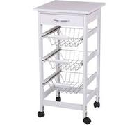 Urban Living - Desserte à roulettes avec 1 tiroirs et 3 paniers - H. 76 cm - Blanc Blanc G