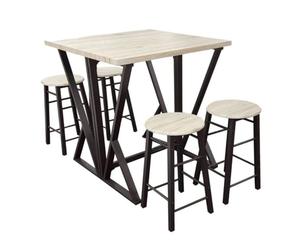Urban Living "Dock Table Haute Pliable avec 4 TABOURETS 40/80X80H89CM ET 30X30XH55CM