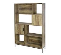 Urban Living "JOYA BIBLIOTHEQUE en Bois ET Structure en Metal Noir 100X35XH156CM
