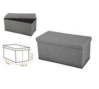 Urban Living KUBE TISSU BANC DE RANGEMENT PLIABLE GRIS FONCE 76X37,5XH37,5CM